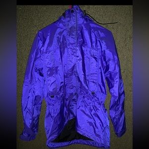 Vintage Eddie Bauer Blue Nylon Windbreaker Hiking Outdoor Zip Jacket